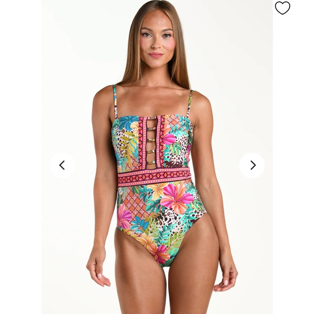 Pucci Inspired Printed One Piece Swimsuit with Removable Straps - Size 6